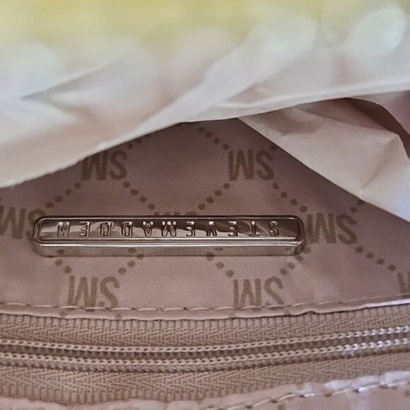 Steve Madden NWT Bevelyn-G Satchel Butter Yellow Crossbody Rhinestones Bling - Picture 11 of 16